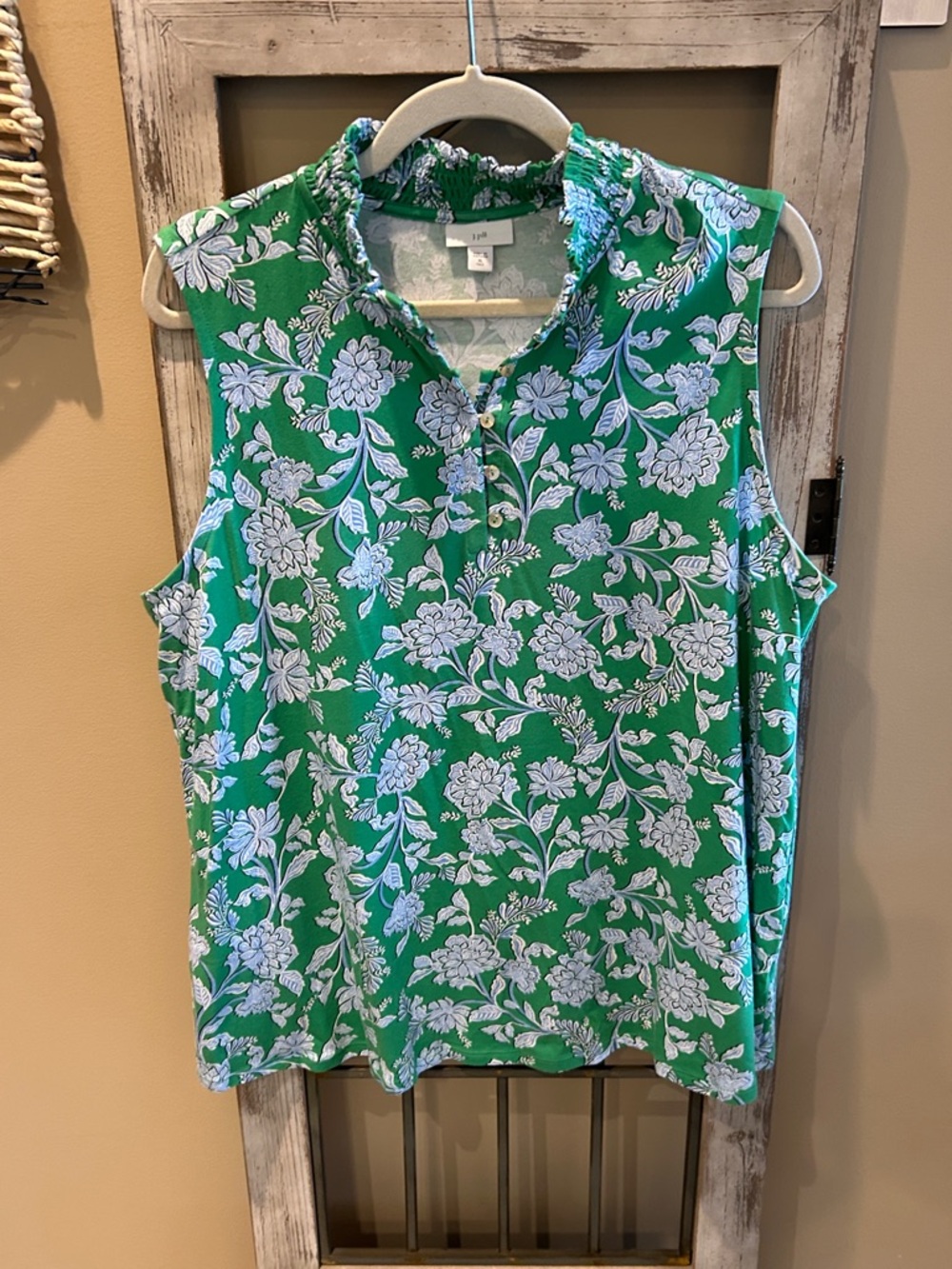 J. Jill Green Floral Tank
